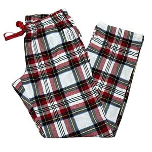Old Navy White Tartan Plaid Flannel Pajama Pants NEW Size Small